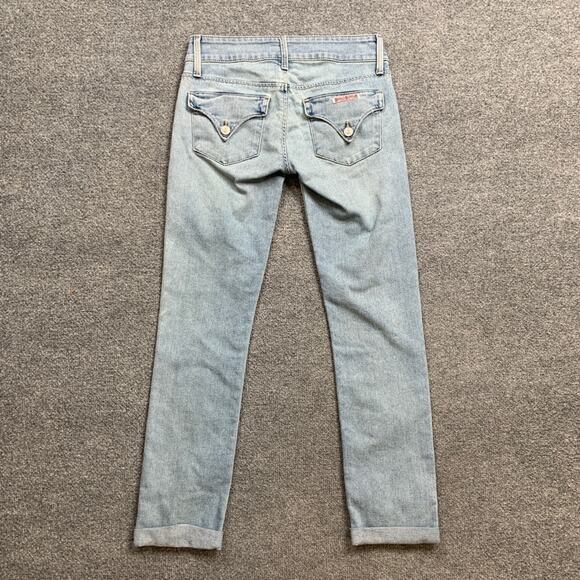 Hudson Jeans Womens 25 Light Denim Collin Crop Straight Cuffed Hem Flap Pocket - Picture 9 of 15